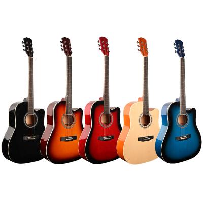 China Wholesale Factory 41Inch Acoustic Guitar Color Basswood Supplier Cheap Acoustic Guitar for sale