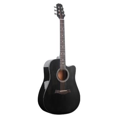 China Impeccable Manufacturer Direct Sale Oem 6 Strings Acoustic Guitar Solid Wood Cheap Black Acoustic Guitars for sale