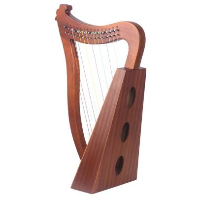 China Music Songs 15 Strings Harp Wooden Lyre Musical Instrument Set With Universal Key Tuning Harp for sale