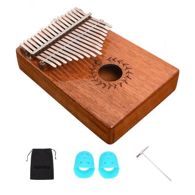 China Mini Portable Musical Instrument HIPATTI Kalimba Hot Selling Solid Mahogany Wooden Professional Musical Instrument 17 Keys for sale