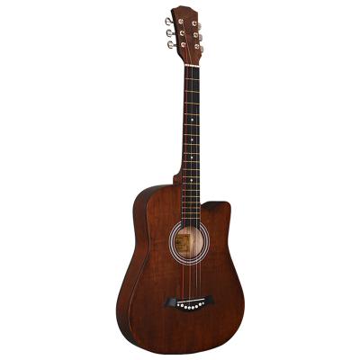 China Basswood Factory OEM 38inch Color Basswood Body Acoustic Guitar 6 String Wood Guitars for sale