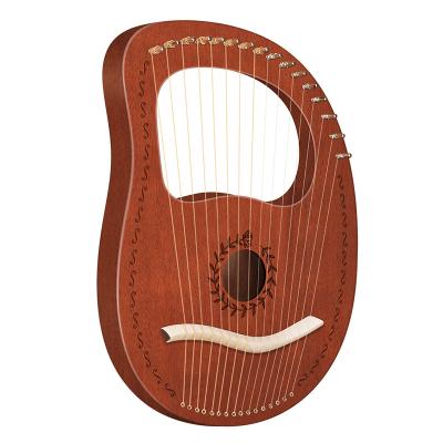 China 2020 new design solid mahogany mahoany wood 16 strings lyre harp handmade musical instruments for sale