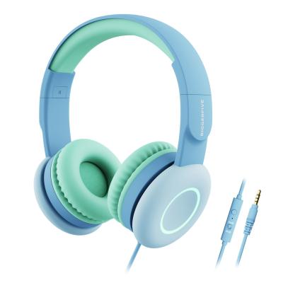 China Earphone kids stereo over ear headphones with LED lights and unique silicone design, kid safe volume earphone headphones, accept OEM for sale