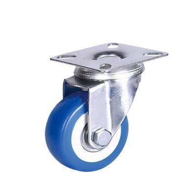 China With () Brake 2inch/50mm Gray Rubber Blue PVC Stem Kitchen Caster Wheels Light Duty Caster, Flight Case Caster Wheels for sale