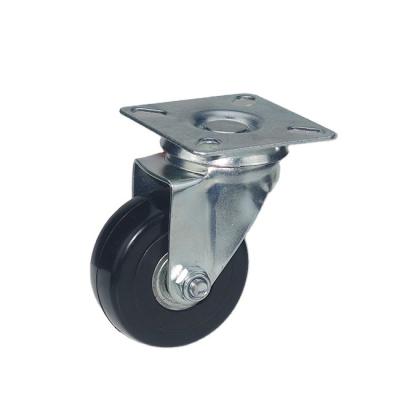 China Modern Black PVC Kitchen Stem Caster Wheels Light Duty Rubber Caster, 2inch/50mm Flight Case Caster Wheels for sale