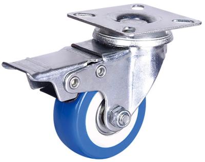 China New Style Factory Outlet 50mm/2inch Contemporary Blue Gray Light Duty Glue PVC With Brake Caster Wheels 50 * 50 Mm Bottom for sale