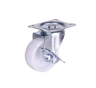 China Office Furniture Chairs Light Duty Furniture Casters Wheel , White PP Wheel for sale