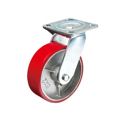 China swivel & High Quality Super Rigid Iron Style Heavy Duty Caster Wheels 100-250mm PU Rigid Hot, 8X2