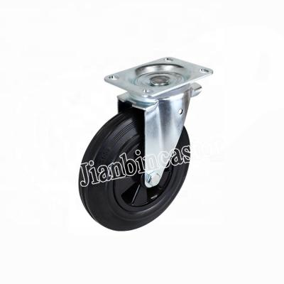 China Industry 5 / 6 /8 Inch Rigid / Swivel / Brake Top Plate Install Rubber Bin Caster for sale