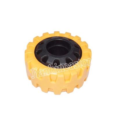 China Rigid Single Casters Factory Order All Kinds Of Colors / All Hard Style Elastic Rigid Single Rubber Caster Wheel Widely Used for sale