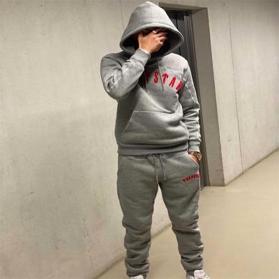 China High Street Mens Jogging Sweatshirt Winter Waterproof Embroidered Hoodie Pants Fit Trapstar Tracksuit Set Arch Panel To White Stone for sale