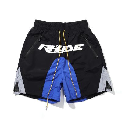 China RHUDE QUICK DRY Panel Shorts High Quality Rhude Logo Shorts Inside Tag Mesh 1:1 Mesh Multi Pockets Men Women for sale