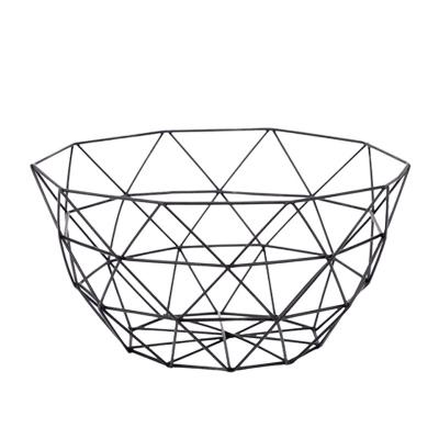 China Nordic Style Load Capacity Gold Stainless Steel Strong Sturdy Storage Woven Fruit Basket for sale