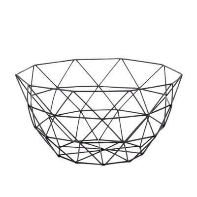 China Newest Design Nordic Style Round Metal Fruit Storage Basket Nordic Style for sale