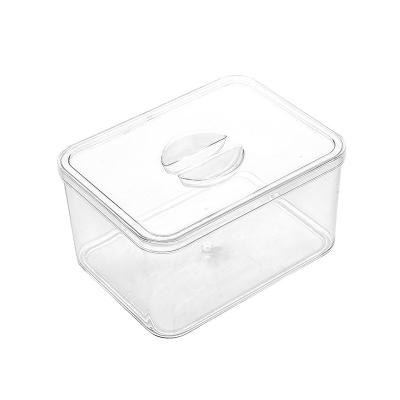 China Sustainable Kitchen Fridge Plastic Transparent Stackable Food Fresh-keeping Storage Boxes for sale