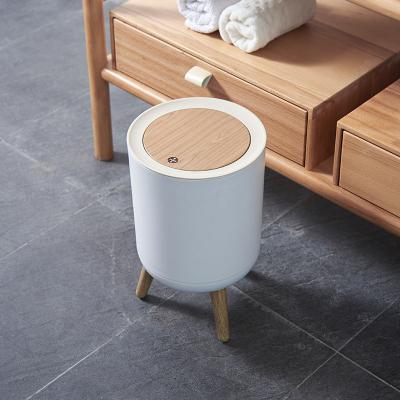 China Eco Home Custom Modern Goods Garbage Bin Garbage Bin Stored Indoor Plastic Waste Bin Round Plastic Cover Style Top Storage for sale