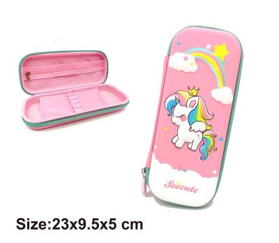 China New Design Cute High Quality School Cute Kids EVA Pink Pencil Case Customized for sale