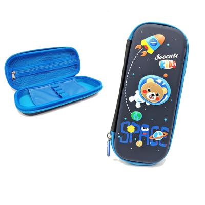 China Schools & Hot Selling Offices EVA Pencil Case Space Blue Bear With Zipper Small Size For School for sale