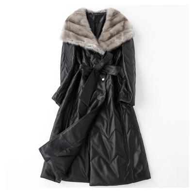 China Custom Made Viable Canada Women Fashion Outwear Long Feather Goose Down Mink Fur Winter Coats Jackets for sale