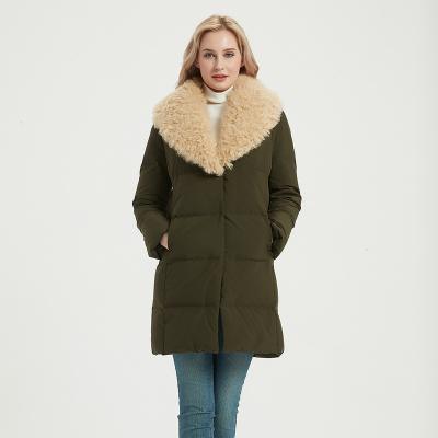 China Winter Women Jtfur Anti-wrinkle Big Fur Collar Parka Coat Anti-wrinkle Long Faux Fur Ladies Warm Parka Jacket for sale