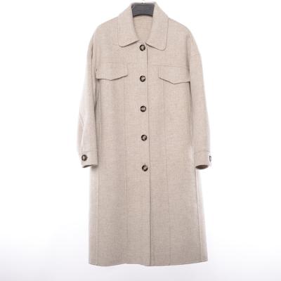 China High Quality Reversible Lady's Factory Reversible Leisure Australian Beige Wool Coat Alpaca Wool Coat Wholesale for sale