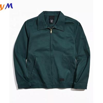 China Durable Hand Pockets Turn Down Collar Metal Zipper Up Front Durable Cotton Workwear Heavy Duty Jacket For Men for sale