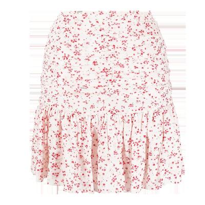 China Women Plus Size 2021 Fashion Summer High Waisted Elegant Chiffon Skirt Floral Flowers All Over Print Skirts Womens Skirts for sale