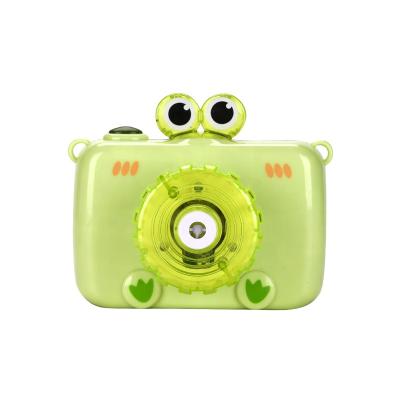 China Songrebo Solid Color Light Music Plastic Electric Frog Bubble Camera For Kids for sale