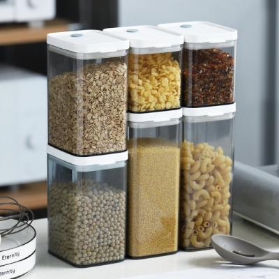 China Food ready to ship new design creative high quality food container airtight food storage box set plastic food jar S+P for sale