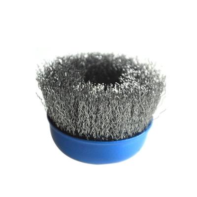 China Non-ferruous Metal / Stainless Steel Metal Cup Shaped Wheel Crimped Steel Wire Brushes Circular Wire Brush Wire Wheel Crimped Cleaning Polishing Brush for sale