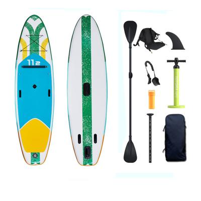 China 11.2ft Unisex Factory Inflatable Paddle Board PVC Stand Up SUP Board 2021 New Design Inflatable SUP Family Surfboard for sale