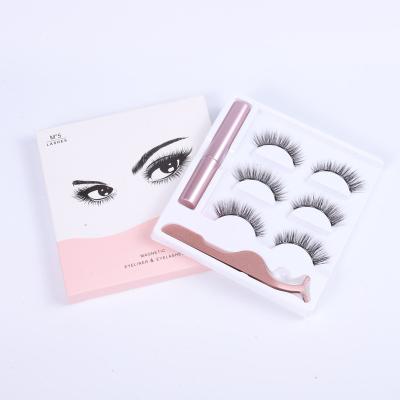 China 2021 Private Label Brand 2021 Magnetic Mink Eyeliner Winged Top Selling Fake Eyelash Kit Different Lashes 5 Pairs for sale