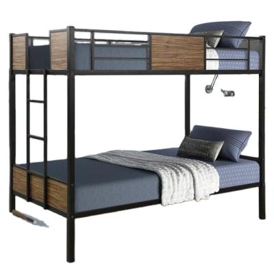 China Wholesale Modern Metal Strong Detachable Black Single Bed Iron Double Bunk Bed for sale