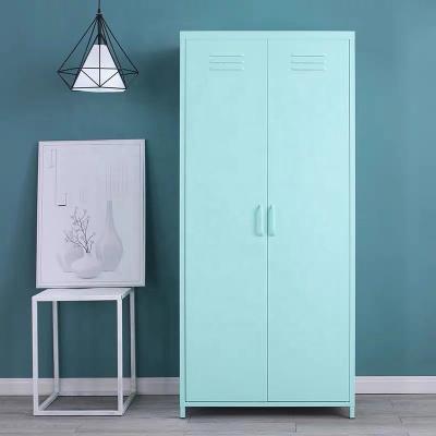 China Heavy Duty Home Use Metal 2 Door Steel Locker Two Shelves In Each Bedroom 2 Door Metal Set Storage Locker for sale