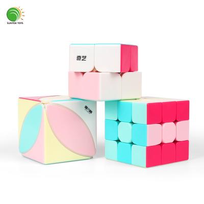 China Educational Toy Qiyi Neon Edition Magic Cube Qidi 2x2 Warriors 3x3 Speed Cube Maple Leaves lvy Education Toy for Children for sale