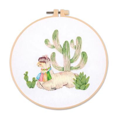 China art & Camel Cactus Pattern Craft Collectable Embroidery Set Sewing Embroidery Kits Household Embroidery Craft Kit for sale