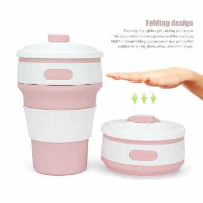 China Sustainable YLW Portable Food Grade 350ml Silicone Collapsible Coffee Cup Folding Drinking Water Cup For Outdoor Sport Travel for sale