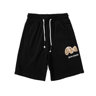 China New Men's Shorts IHBK12 Breathable Hot Selling Beach Comfy Men's Shorts Cartoon Black Flocking Bear Man Print Shorts for sale