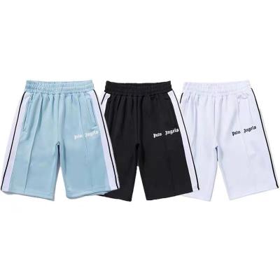 China IHBK14 New Fashion Breathable Sports Running Shorts Solid Color Sports Man Short Shorts Retro Strap Striped Side Casual Five-point Pants for sale