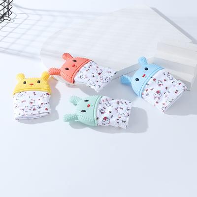 China Soft Toy Baby Teething Glove Silicone Baby Teether Mitt Baby Soothing Soothing Teething Mitten Teeher Gloves for sale