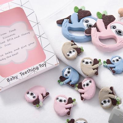 China BPA Free Wholesale 100% Food Grade Baby Silicone Teether Newborn Babies Toys Silicone Teether for sale