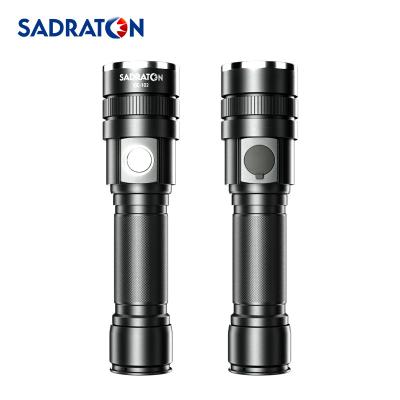 China Wholesale high quality SADRATOM camping aluminum alloy torch led flashlight xhp50 usb rechargeable battery emergency light flashlight for sale