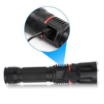 China Aluminum Alloy Ultra Bright Adventure High Lumen T6 Multifunctional Torch Light USB Zoom Outdoor Tactical Led Rechargeable Flashlight for sale