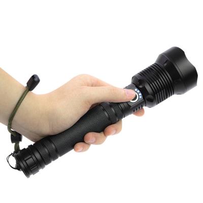 China Night vision camping waterproof strong light torch P70 led emergency outdoor camping portable rechargeable electric flashlight for sale