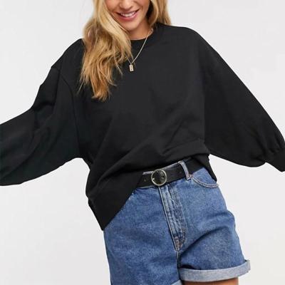 China High Quality Black White Oversized Sweatshirts Anti Shrink Fashion Women Clothing for sale