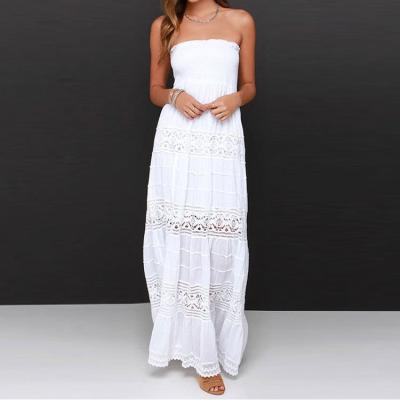 China Wholesale Ladies Anti-static Summer Strapless Long Maxi Dress Crochet Plus Size for sale