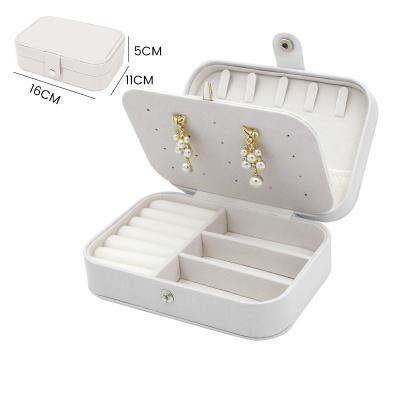 China JB002A Luxury Airtight Packaging Eco-friendly Organizer New Trending Travel Storage PU White Leather Jewelry Box For Necklace for sale