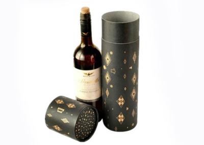 China PU Tube Craft Paper Single Bottle Wine Box , Damp Proof  Wine Carrier Box  for sale