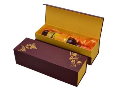 China Vintage Single Bottle Wine Gift Box Flip Top Cardboard Magnetic Closure for sale