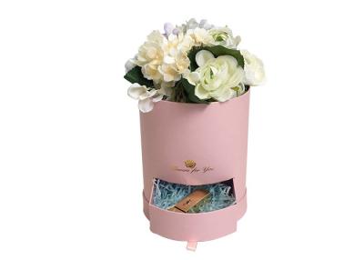 China Printed Paper Empty Round Paper Box For Luxury Gift Flower Packaging for sale